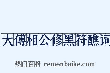 大傅相公修黑符醮词是什么意思的图片